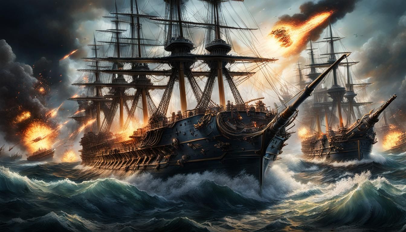 Epic 18th Century Warship Battle at Sea