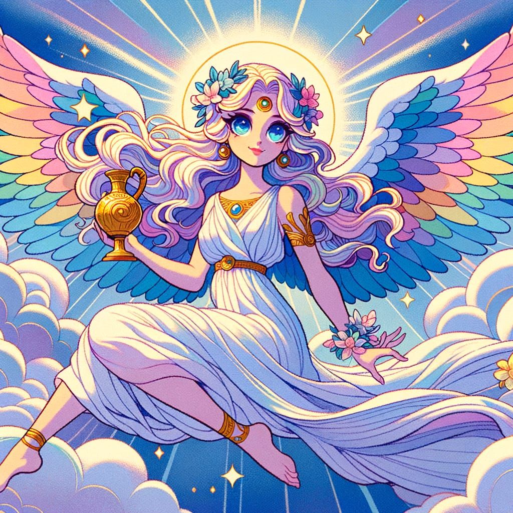 Iris, Greek Goddess, in Classic Animation Style