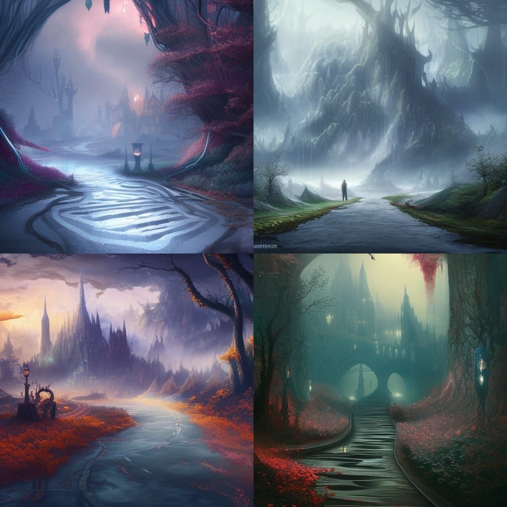 Fantastical Road Trip in Detailed Matte Painting