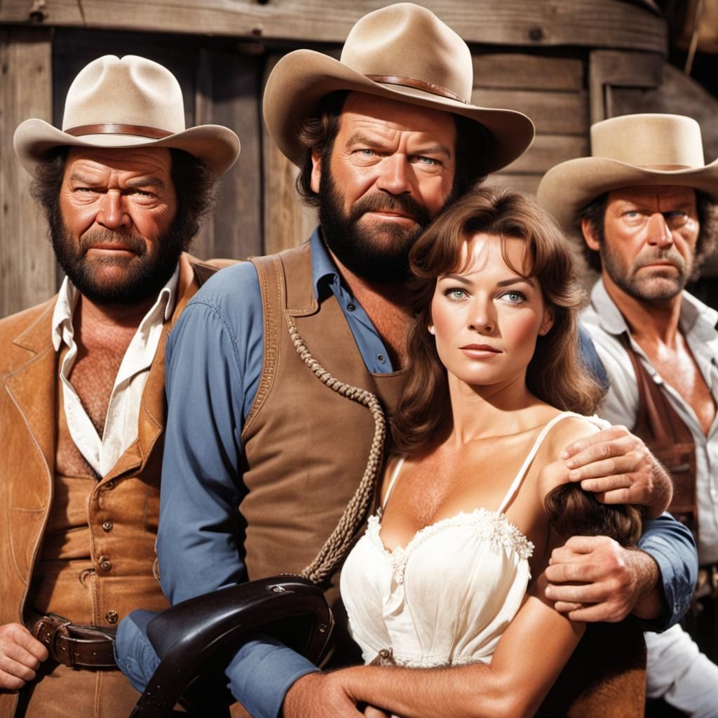 Ligne Claire Wild West Scene with Character