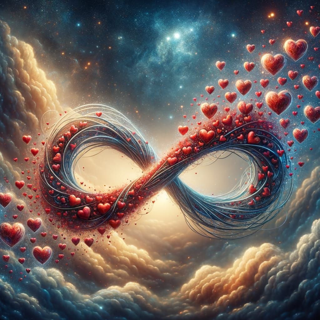 Infinity Symbol of Love in Dynamic Digital Art