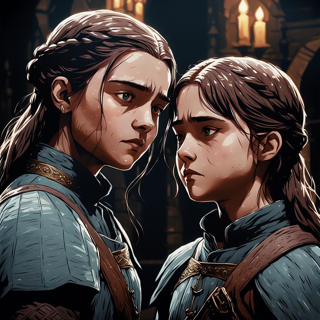Romantic Anime Art of Shireen and Arya