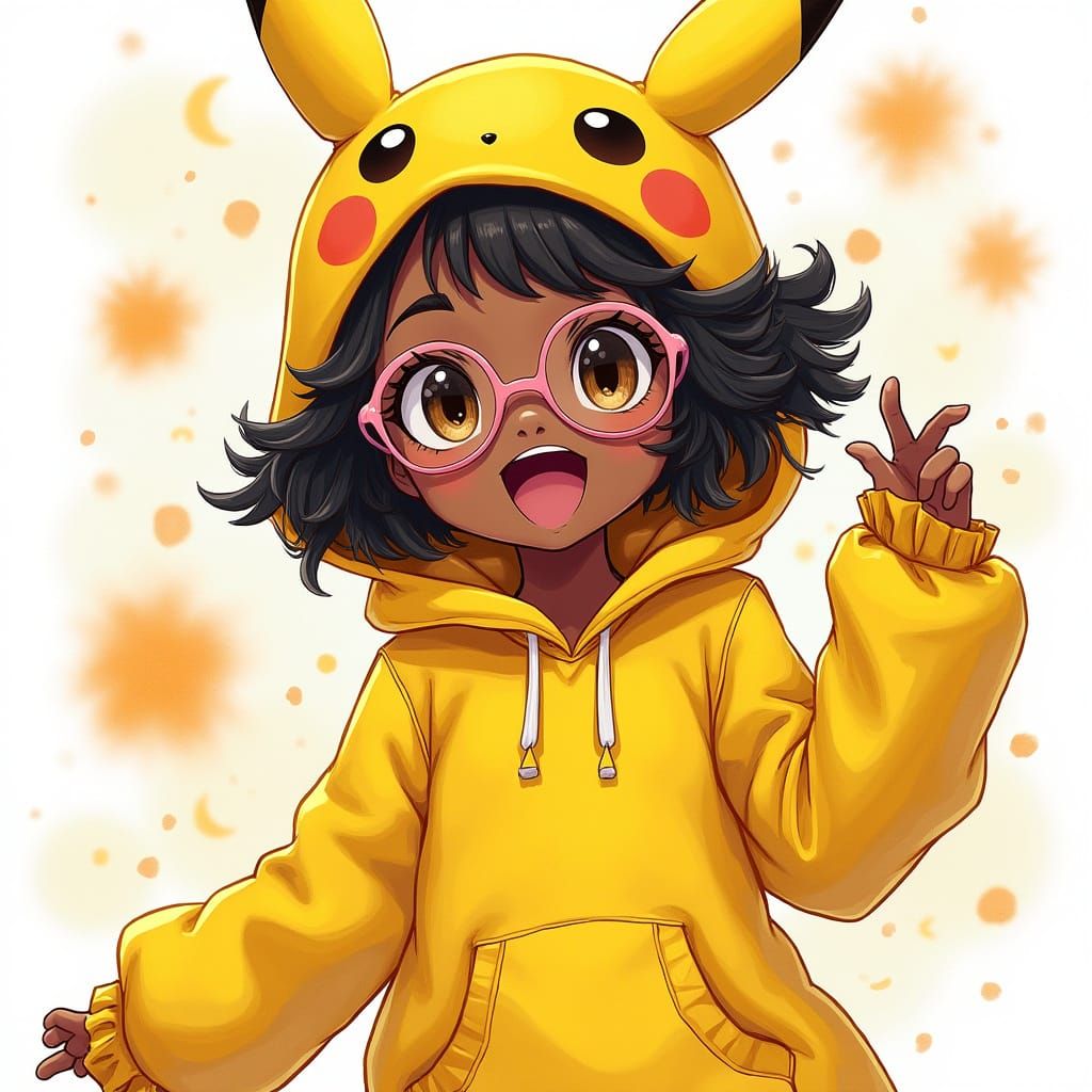 Anime Girl Pikachu Cosplay in Vibrant Colors