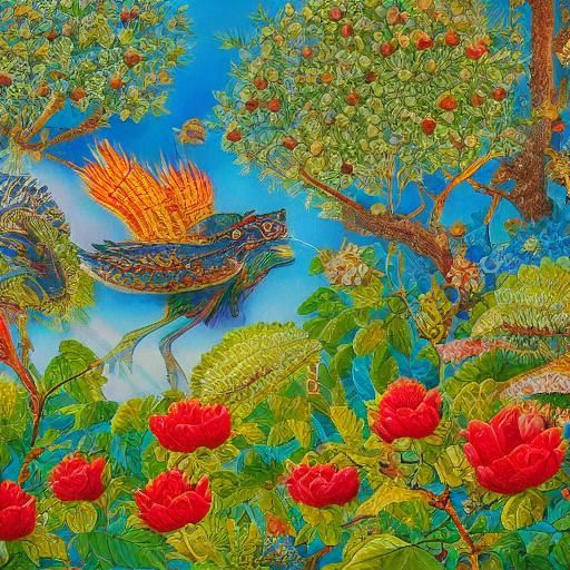 Fantastical Figure in Surreal Landscape, Oil Painting