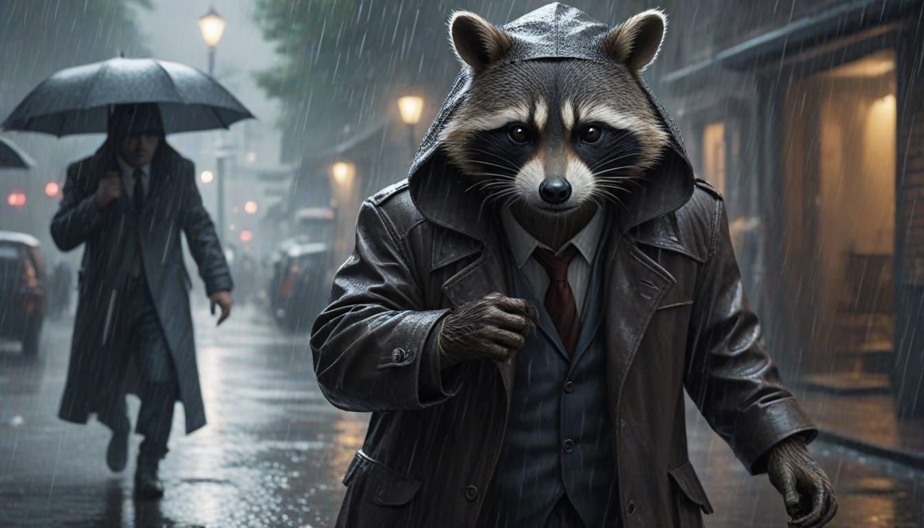 Gritty Noir Detective Racoon Faces Off Against Hooded Menace