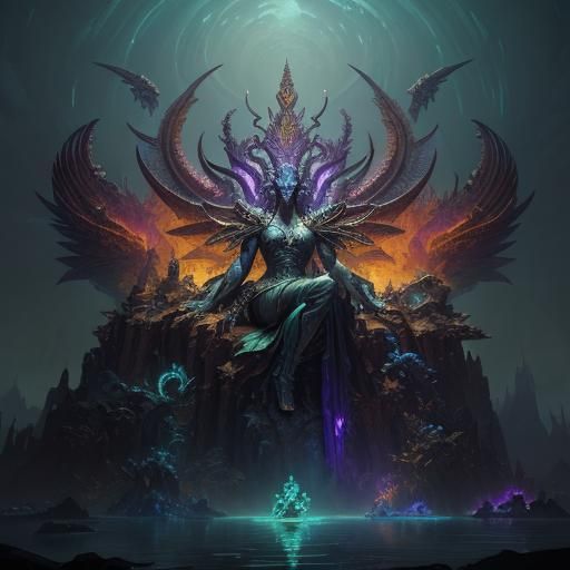 Goddess Tiamat: Dark Fantasy Concept Art