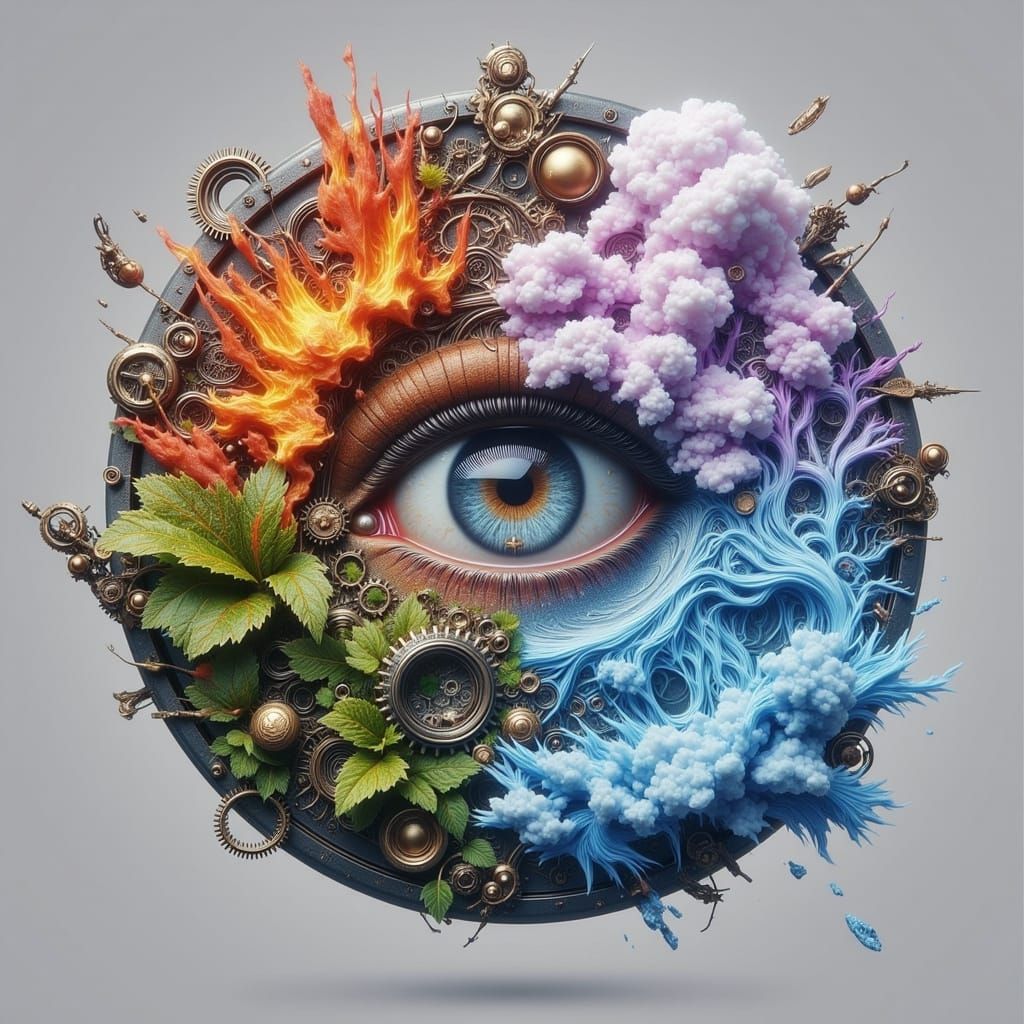 Steampunk Round Design with Dynamic Elements and Realistic E...