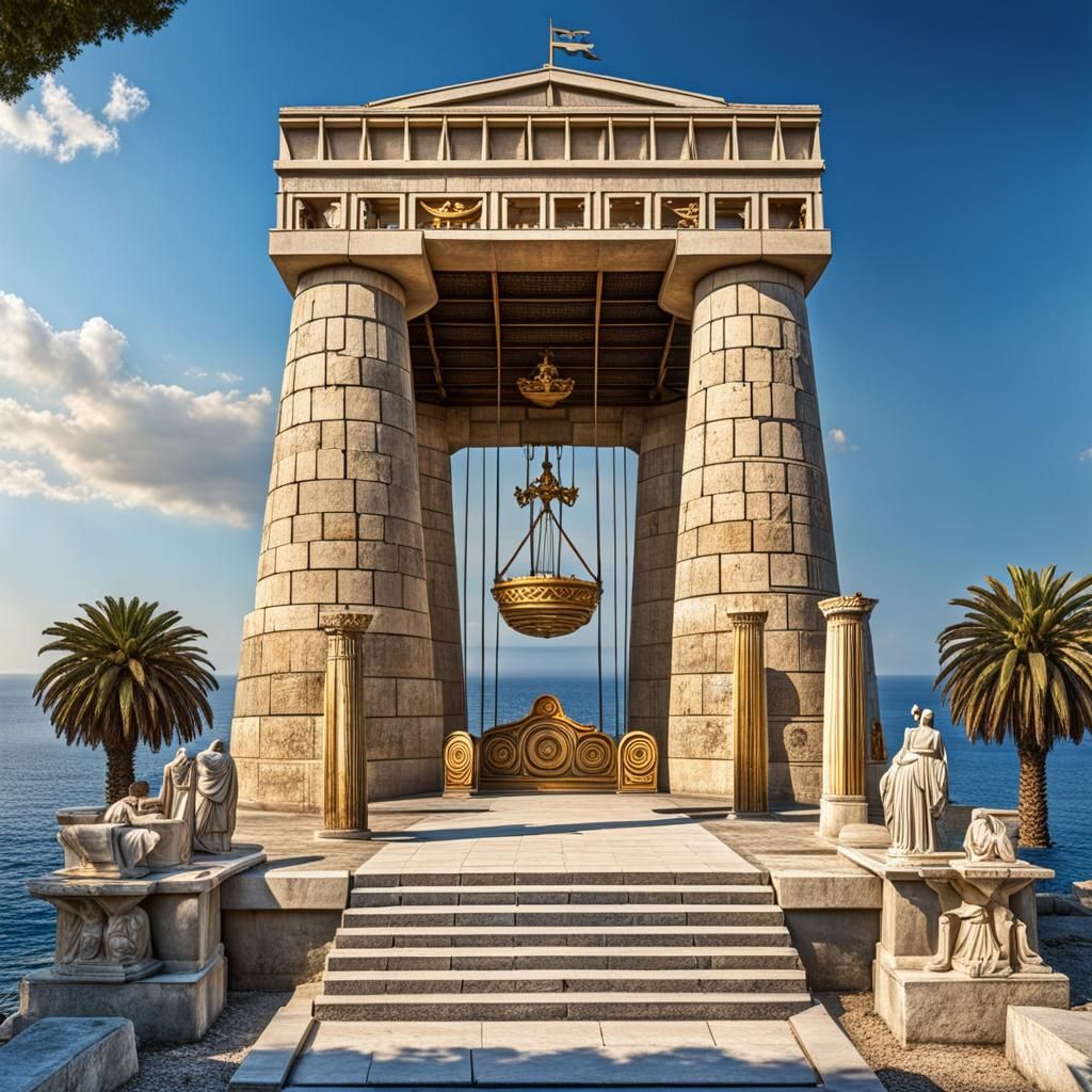 Greek Temple Harbor Entrance in HDR
