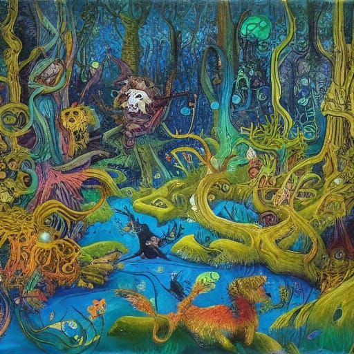 Silly Microbes in Enchanting Magical Forest Splash Art
