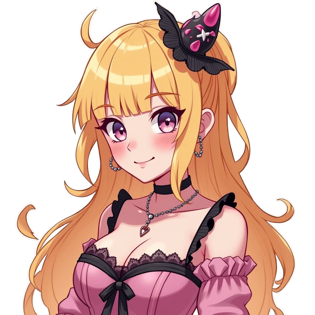 Cute Anime Girl Portrait in Pastel Halloween Fashion