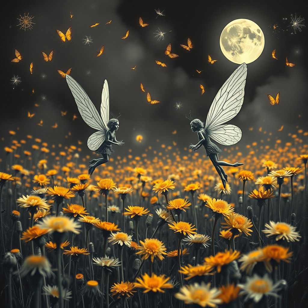 Winged Fairies Dreamscape: Surreal Dark Fantasy Art