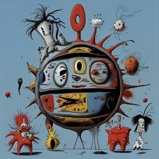 Surreal Mars Landscape in Mixed Artistic Styles