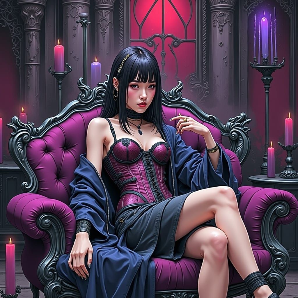 Cyberpunk Girl in Corroded Biomechanical Style