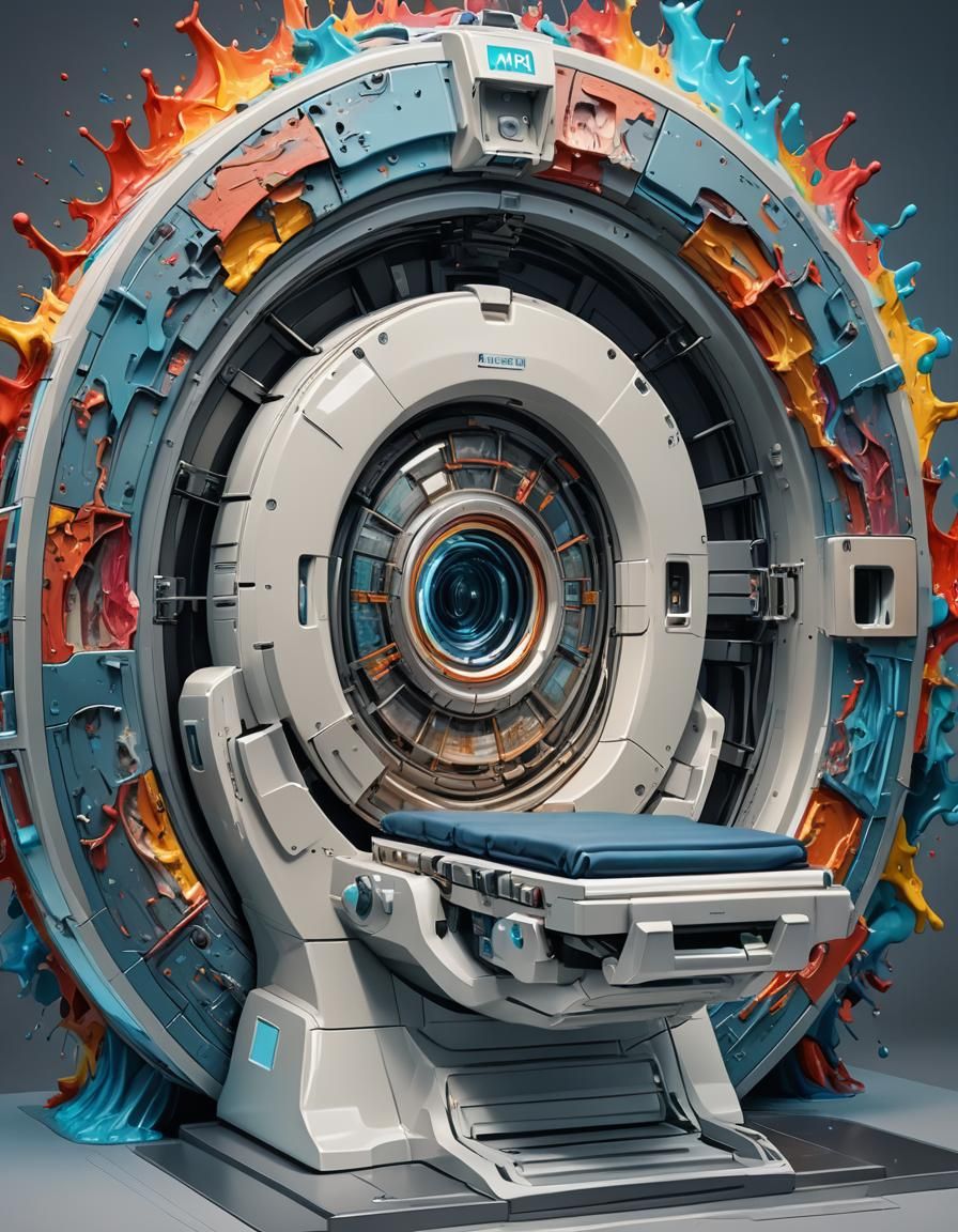Hyperrealistic MRI Machine as Splash Art