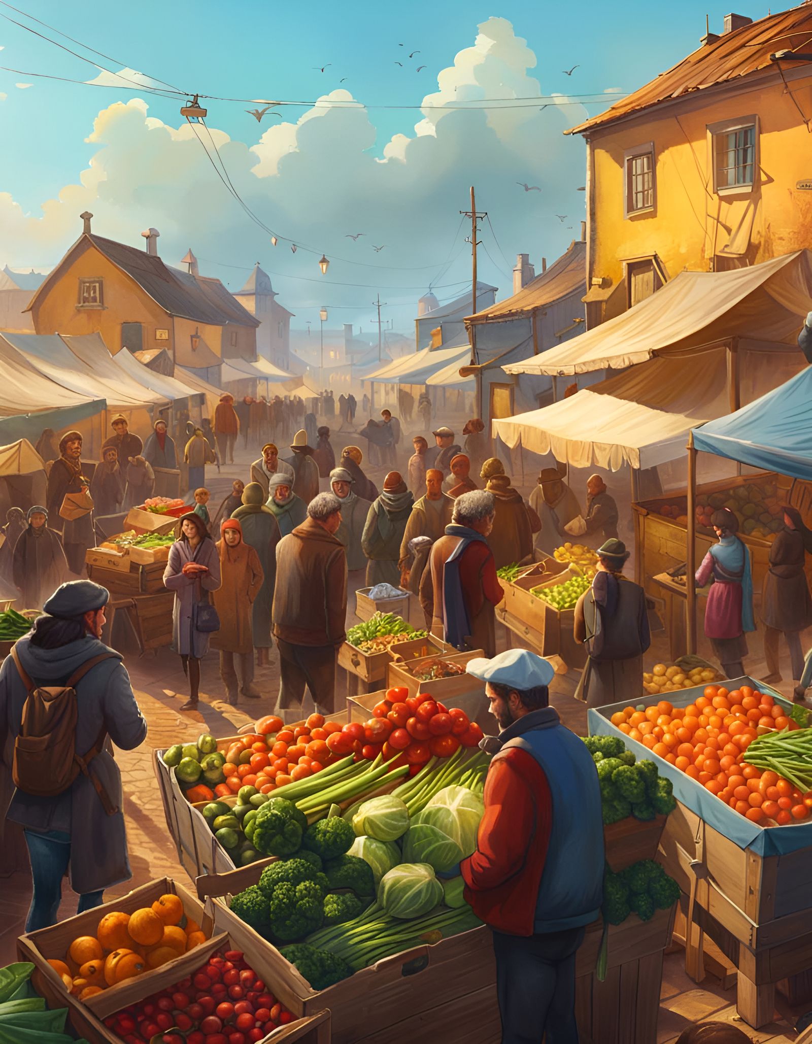 The Rural Countryside's Vegetable Market