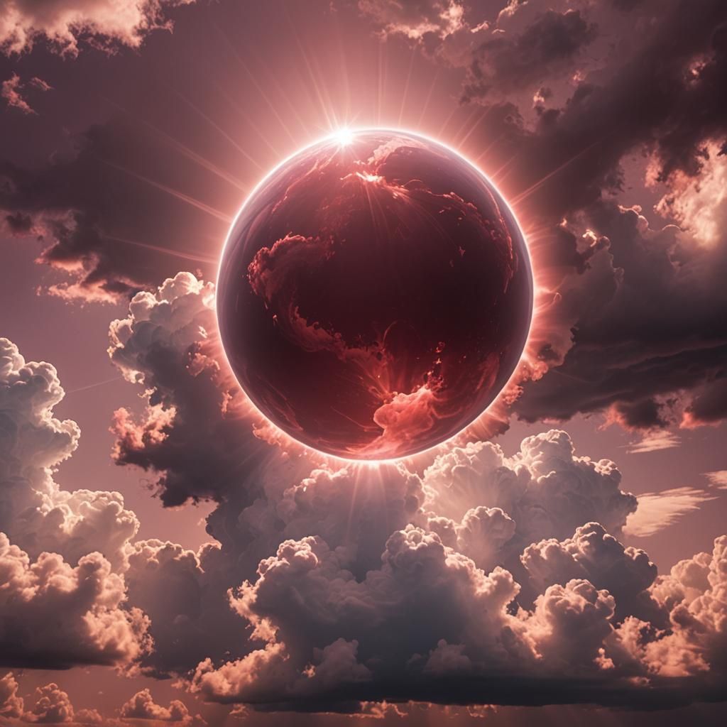 Maroon Orb with Rosy Glow in Divine Light