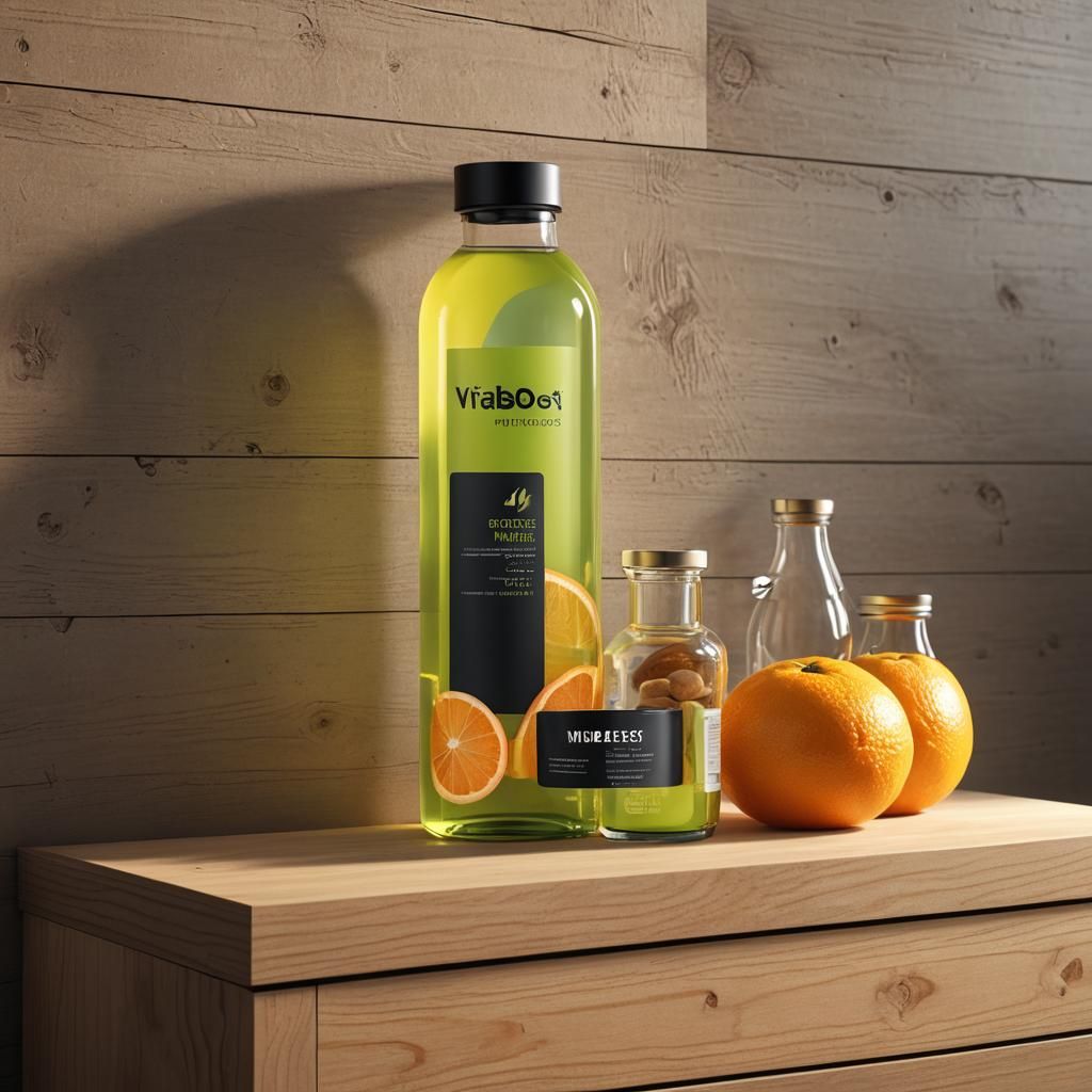 VitaBoost Essentials Bottle Design in Modern Room