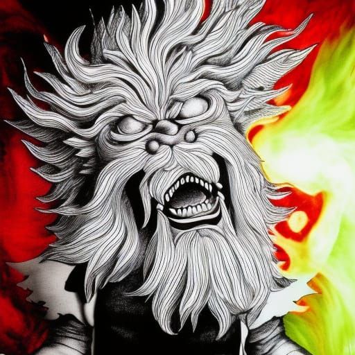 Magical Iron Foo Dog Guardian in Hyperrealism