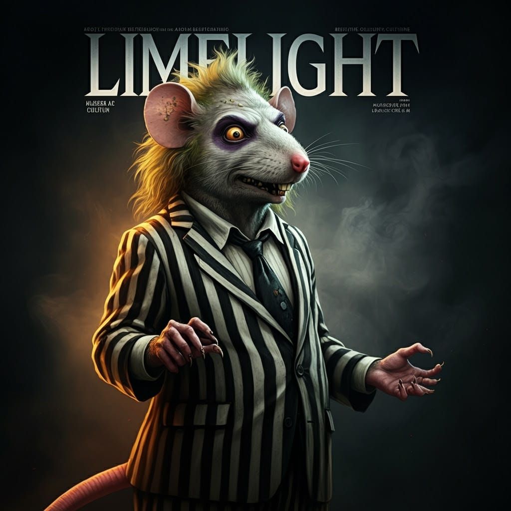 Grotesque Beetlejuice as Ratfink on Dark Magazine Cover Art