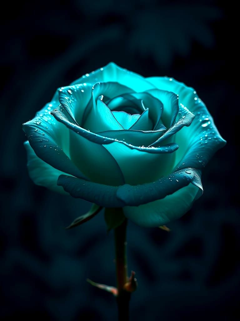 Turquoise Rose in Ethereal Lighting