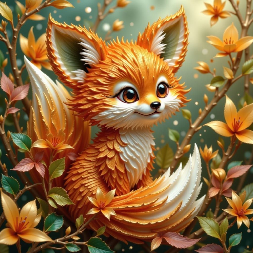 Sparkling Leaf Fox: Dreamy and Lush