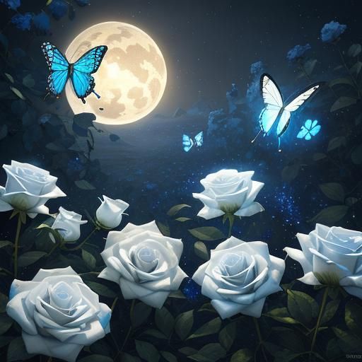 Butterflies and Roses: A Holographic Digital Painting