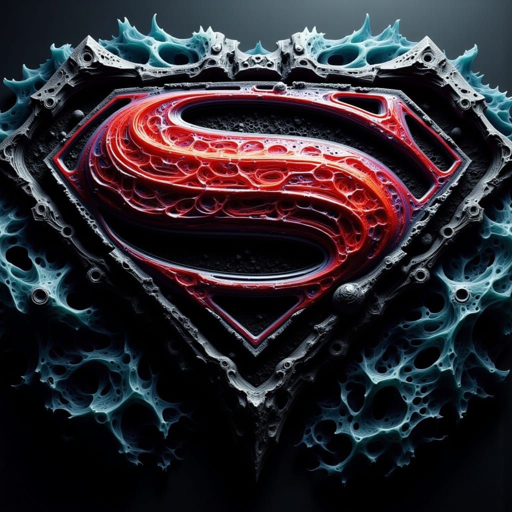 Superman Symbol in Hyperrealistic Style