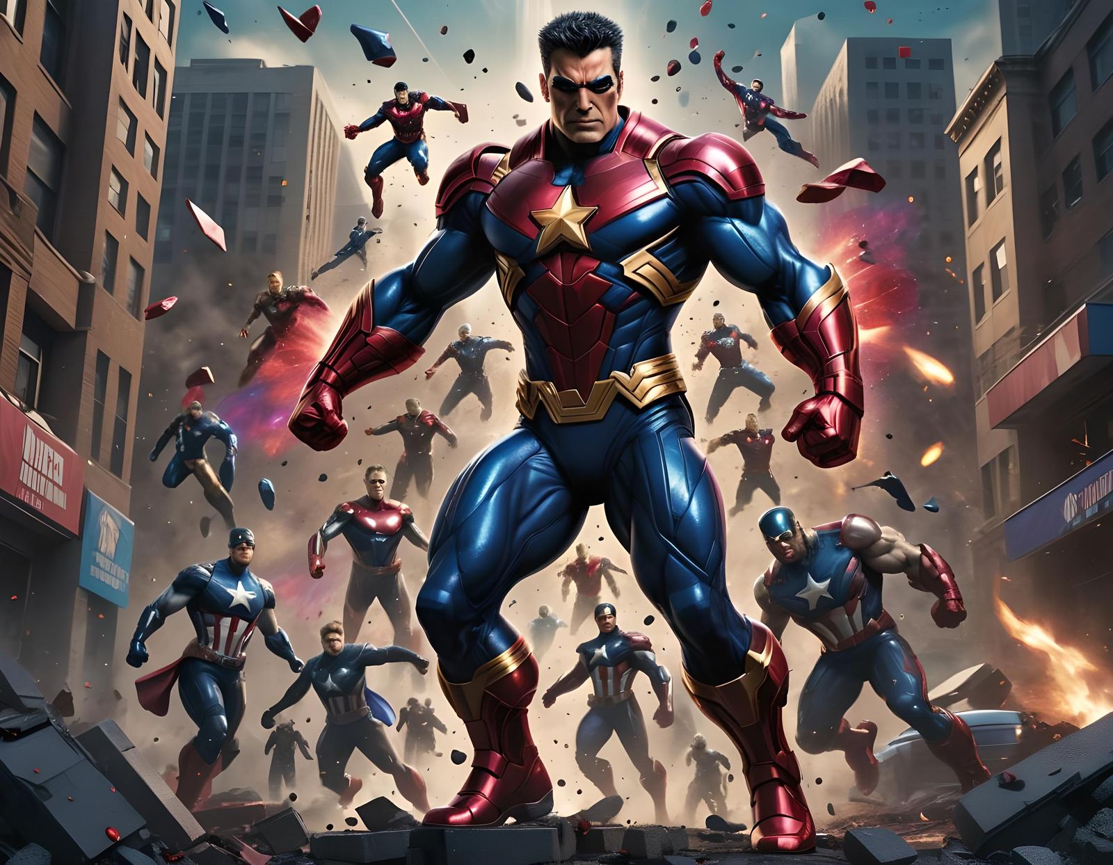 Wonder Man Portrait as Detailed Matte Painting