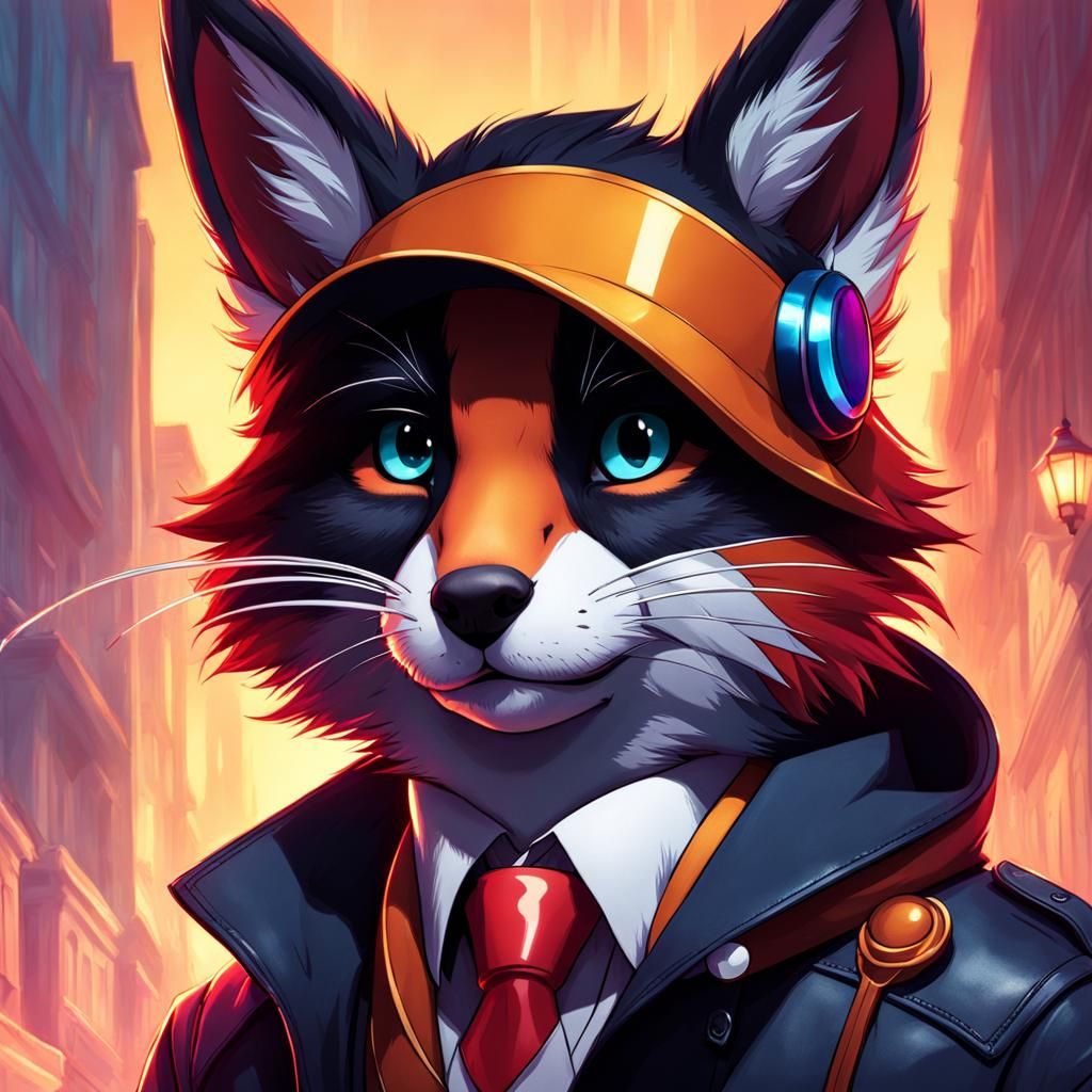 Emo Furry Smoking: Hyperdetailed Digital Portrait