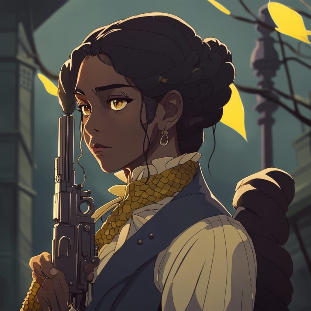 Desi Girl in Victorian Clothes, Anime Style