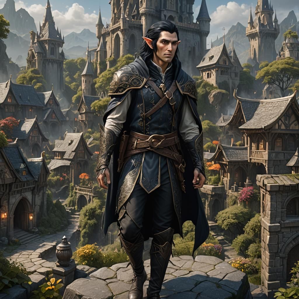 Fantastical Dark Elf Concept Art in 8k