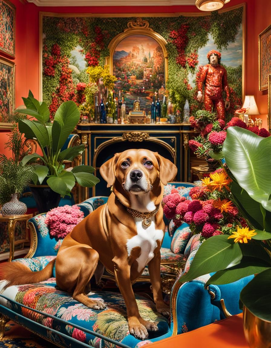 Maximalist Salon Photograph in Hyperdetailed Style