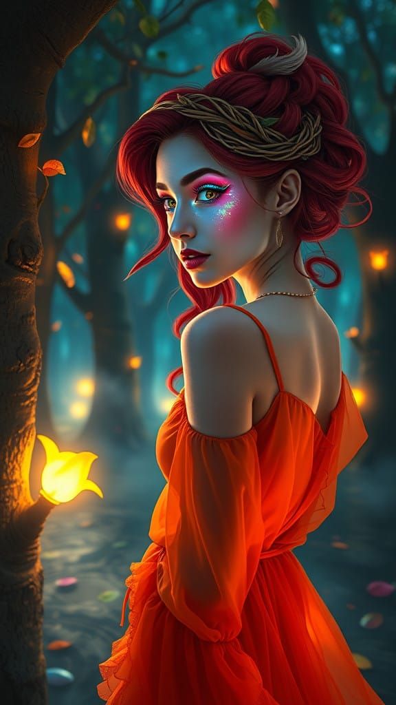 Whimsical Faerie Transformation in a Dreamlike Forest