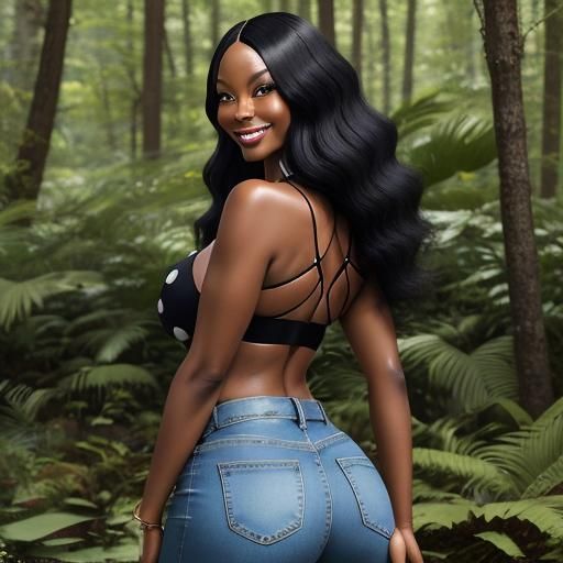 Ladybug-Themed Model in Forest: Realistic Portrait