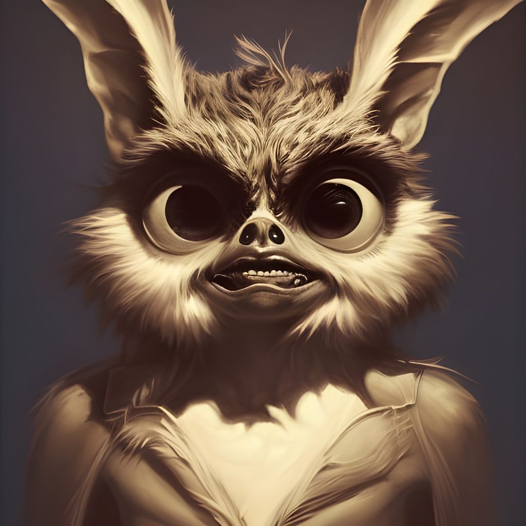 Detailed Gremlin Portrait in Striking Lighting