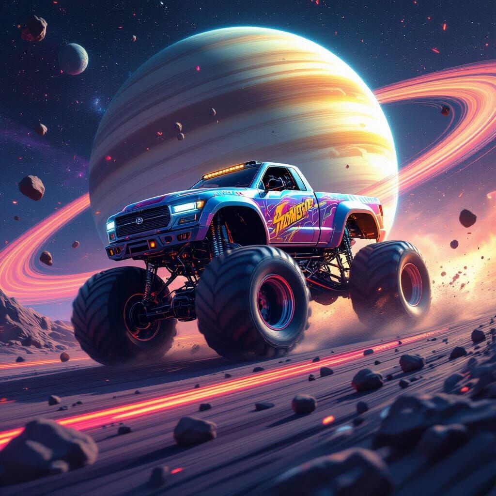 Monster Truck Races Through Saturn's Rings