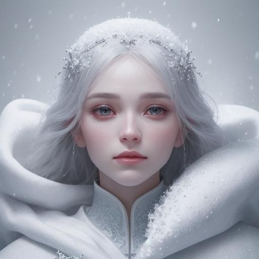 Innocent Newborn on White Blanket: Fantasy Art