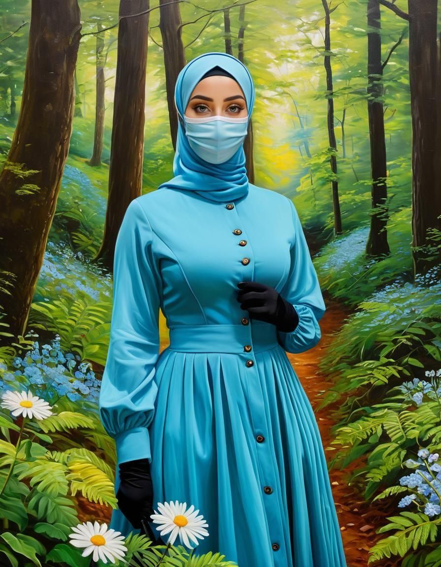 Mystic Forest Explorer: Oil Painting Portrait