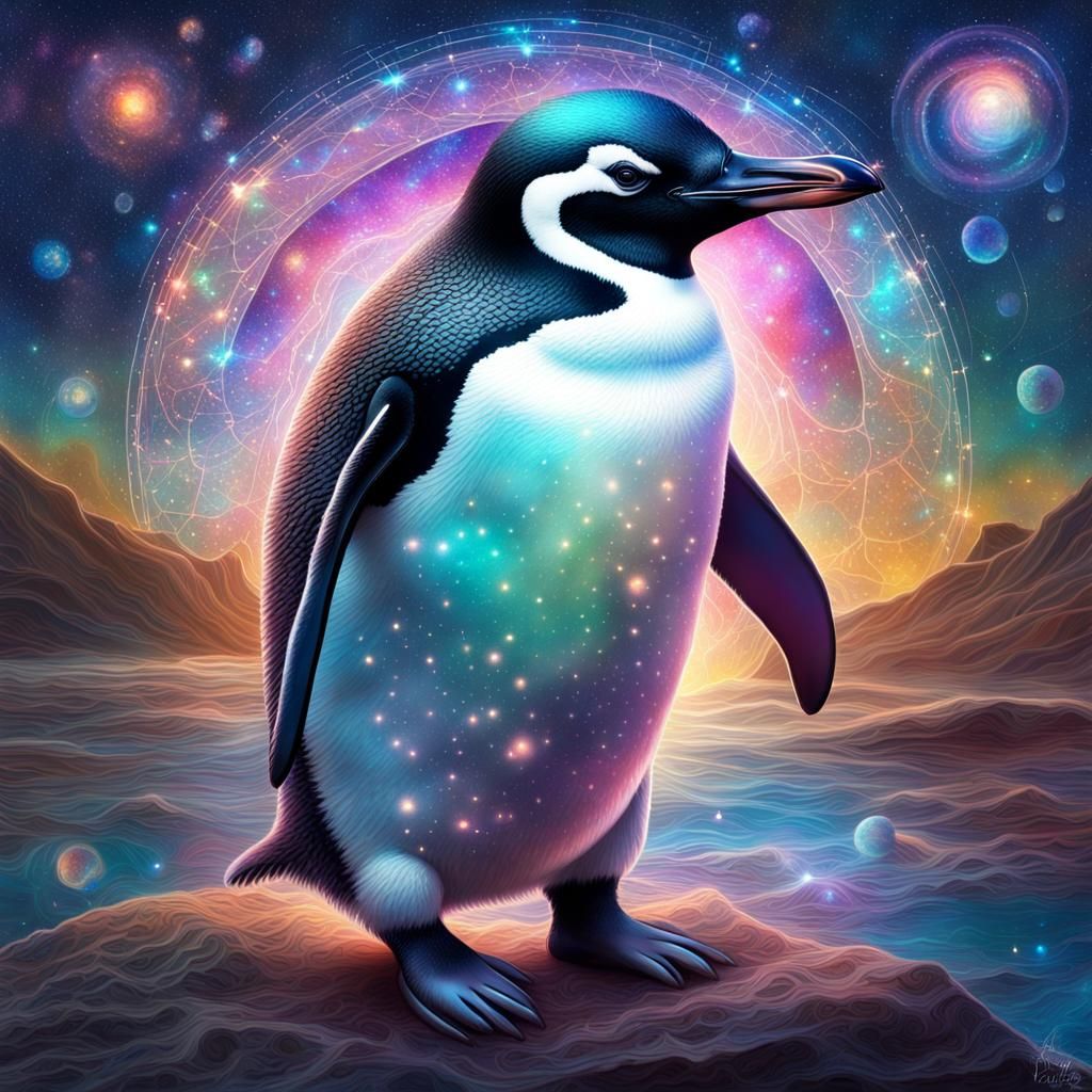 Holographic Fairy Penguin, Cosmic Illustration