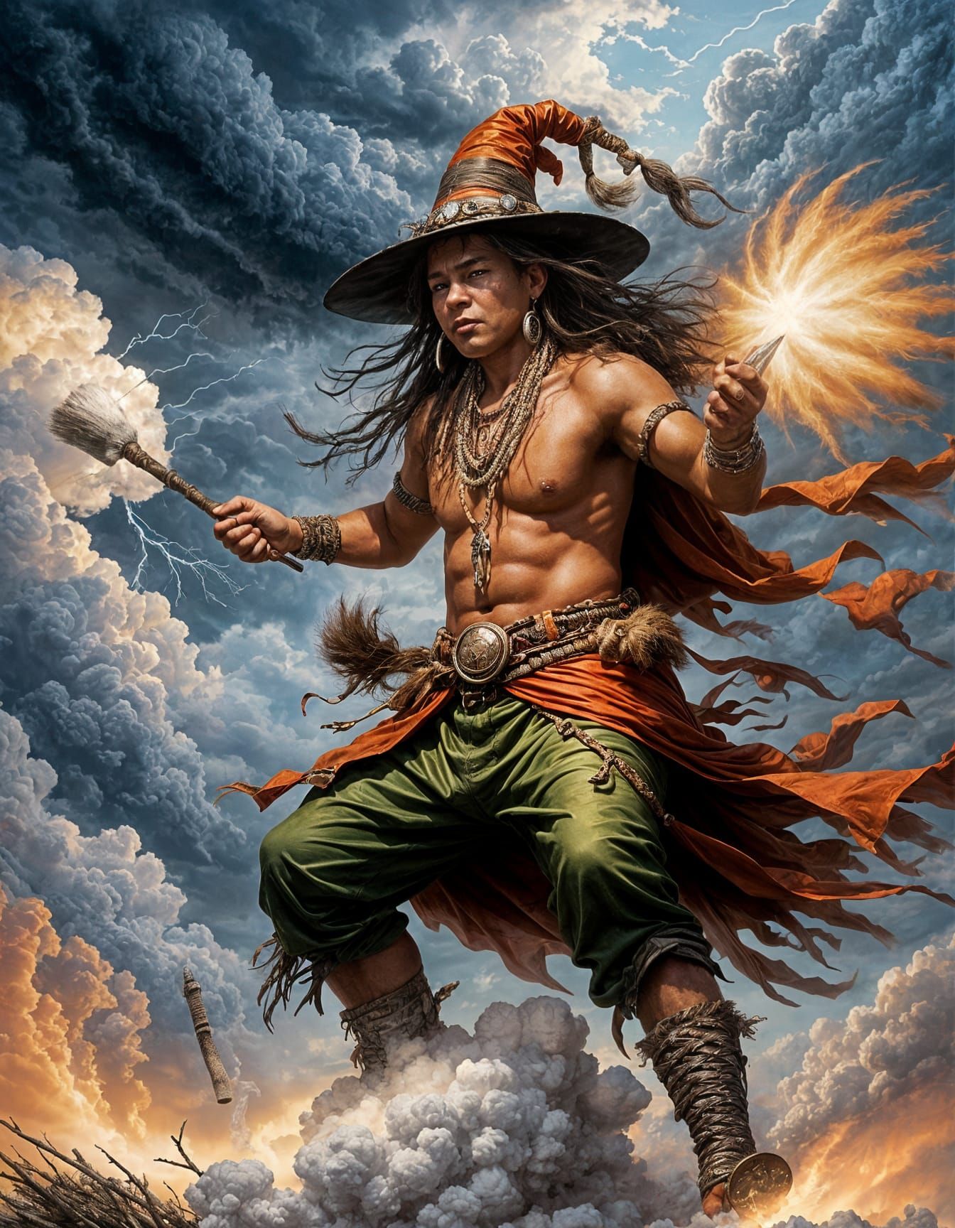 Witch Doctor in Fantasy Illustration Style