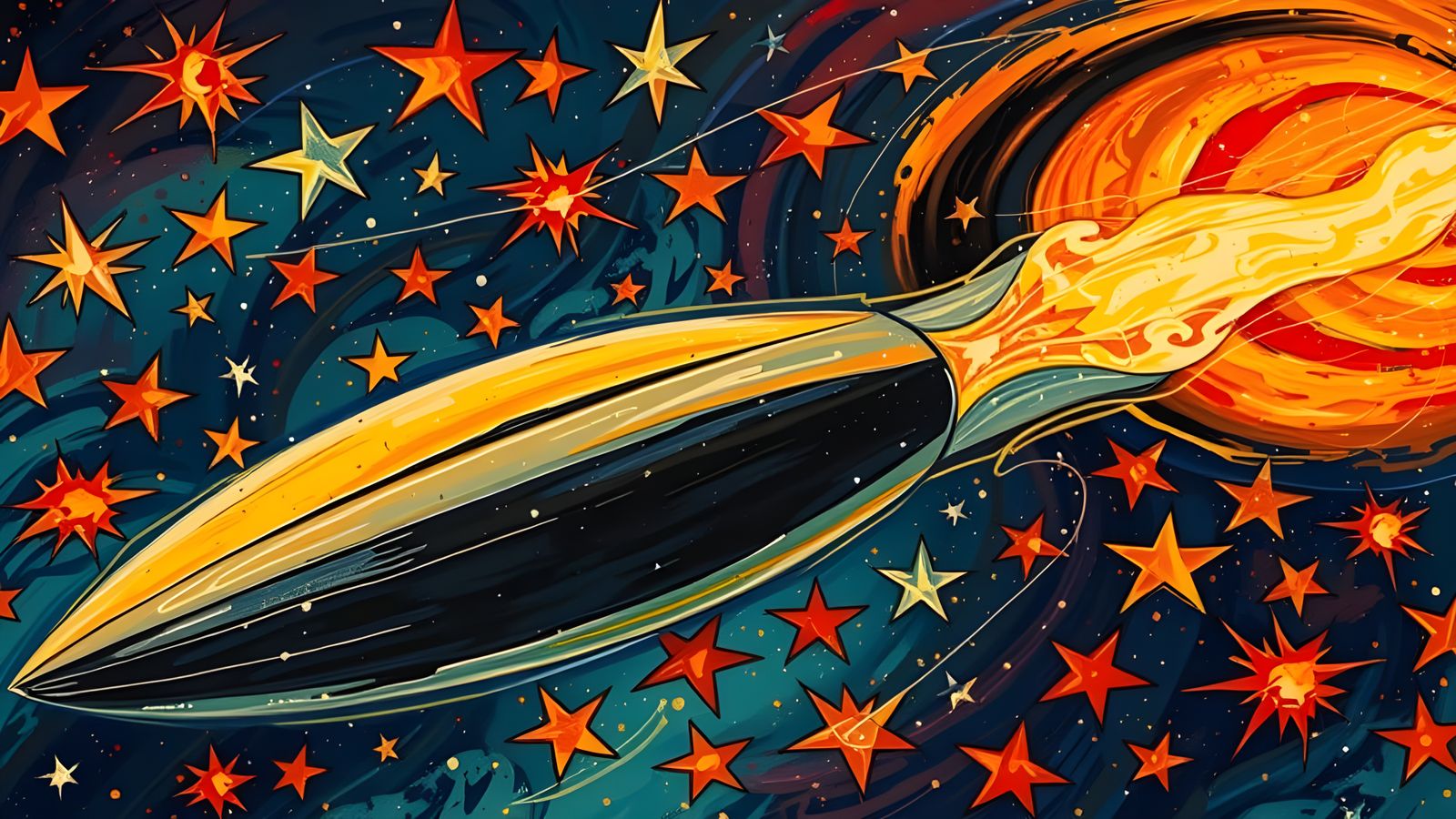 Vibrant Cosmic Bullet in Turquoise-White Turbulence