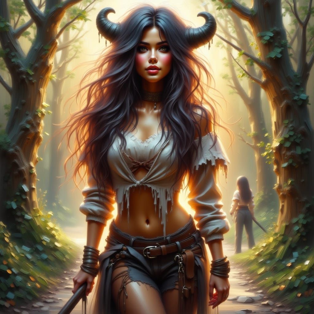 Beautiful Hobbit Warrior in Ethereal Landscape