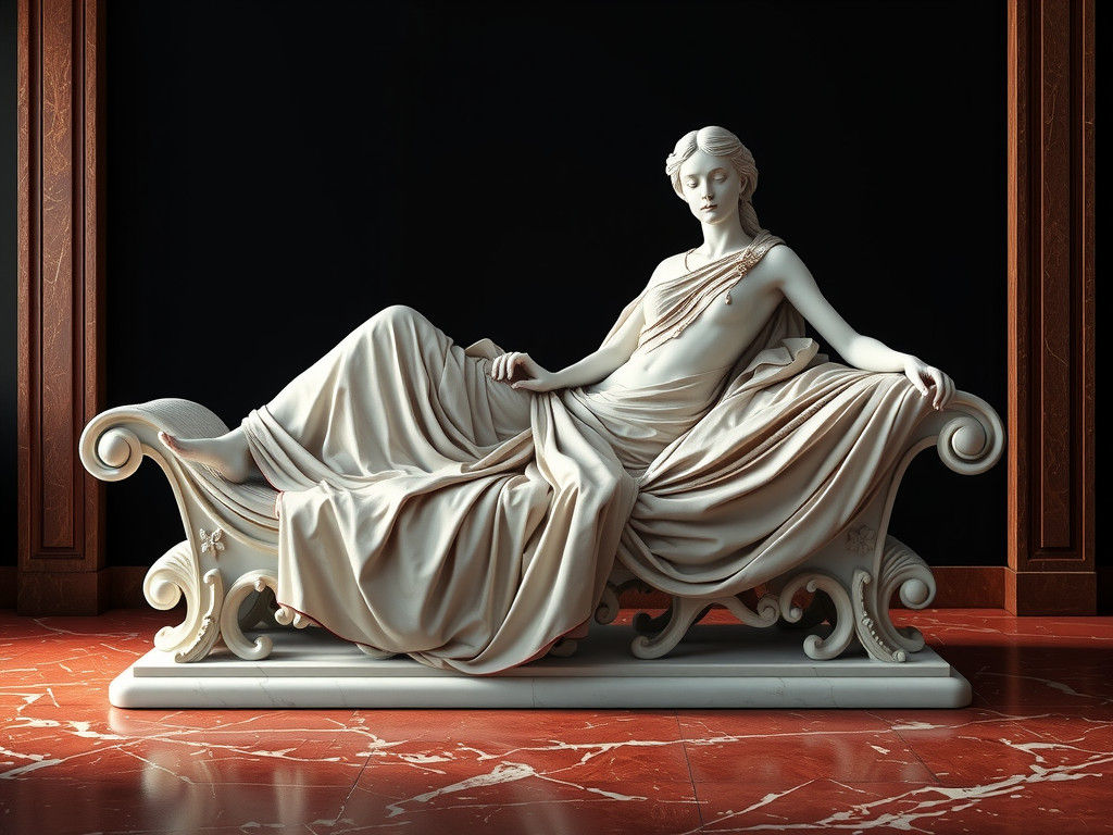 Carrara Marble Woman Sculpture in Ancient Greek Style