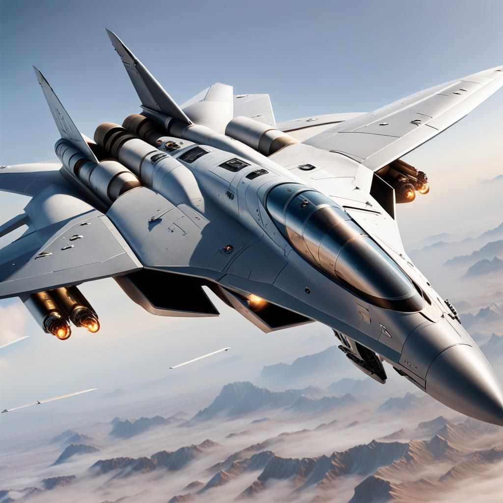 Futuristic Fighter Jet Concept Art Design