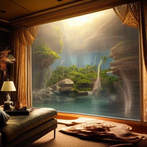 Seaworld Exhibit Inside a Living Room