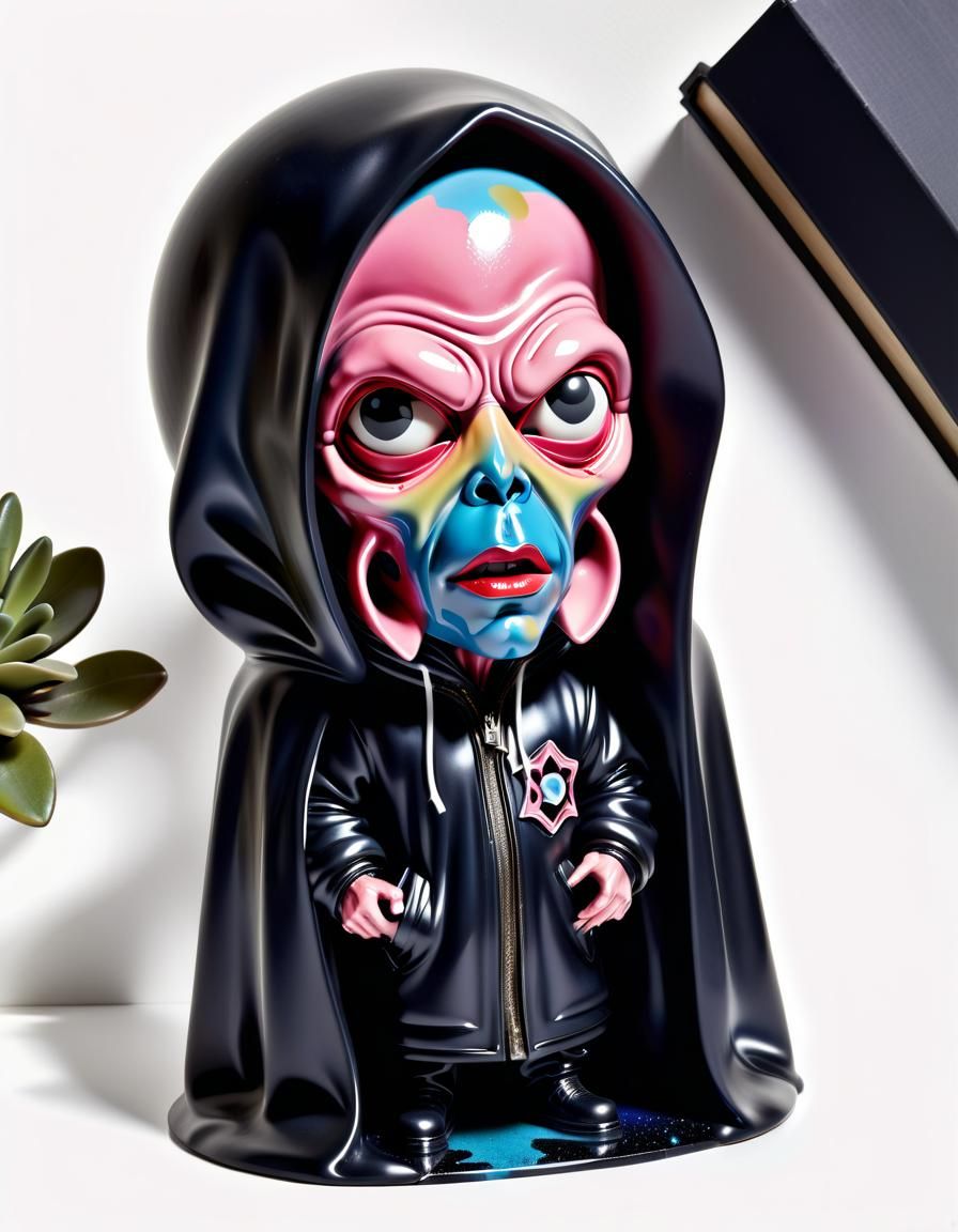 Maximalist Bobblehead Alien Creature: Hyperdetailed Illustra...