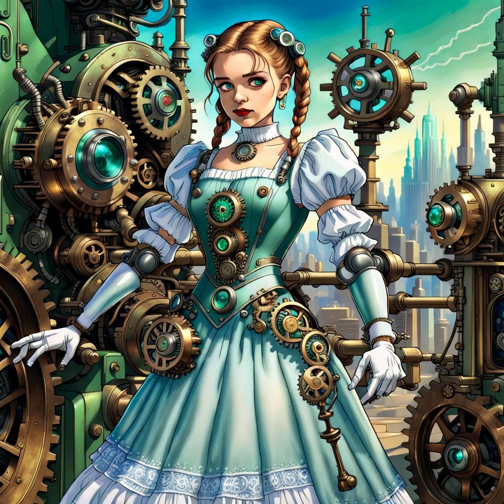 The Gilded Journey: A Steampunk Metal Dorothy's Adventure in the Emerald City of Oz