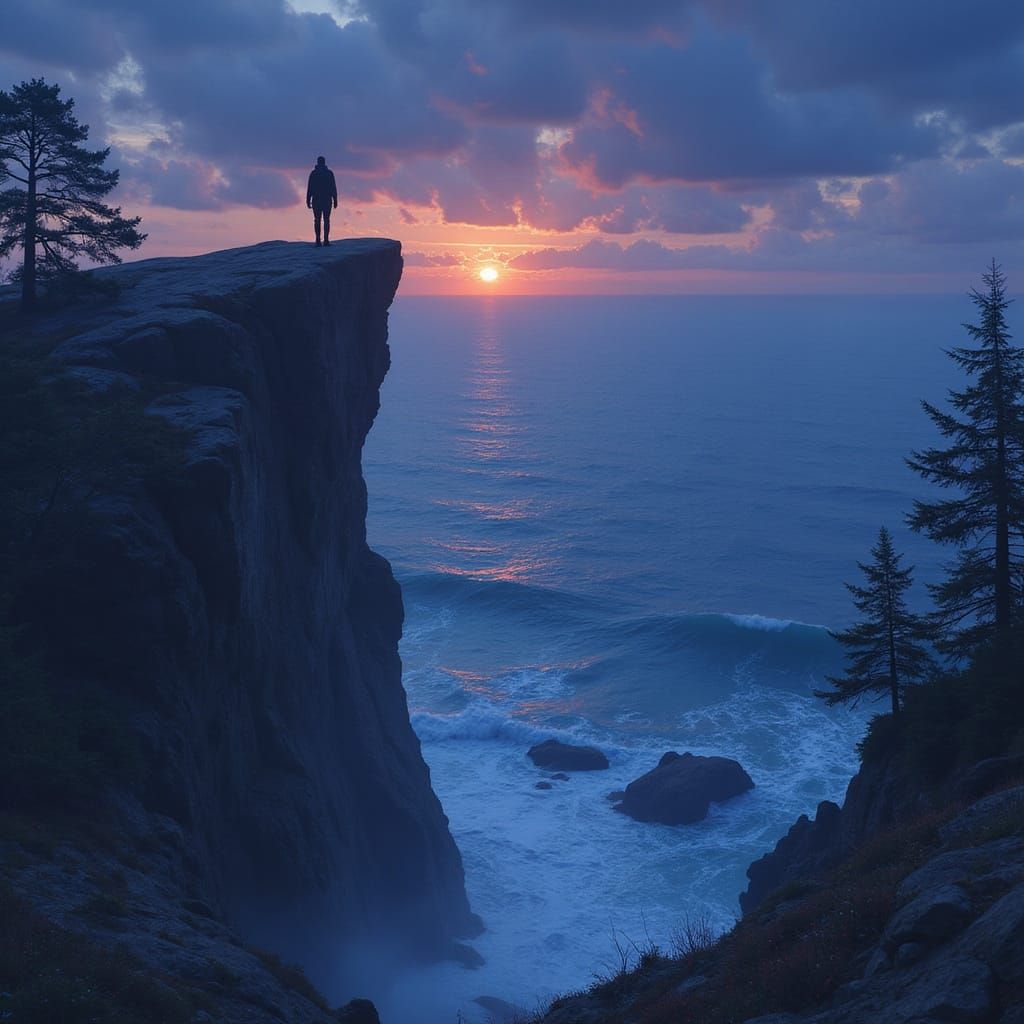 Ethereal Seashore Under Twilight Skies in a Whimsical Fairyt...