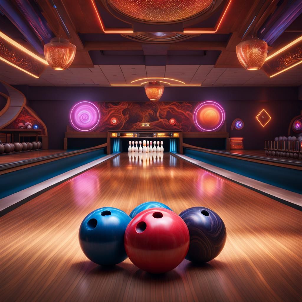 Detailed Bowling Scene in Fantasy Concept Art