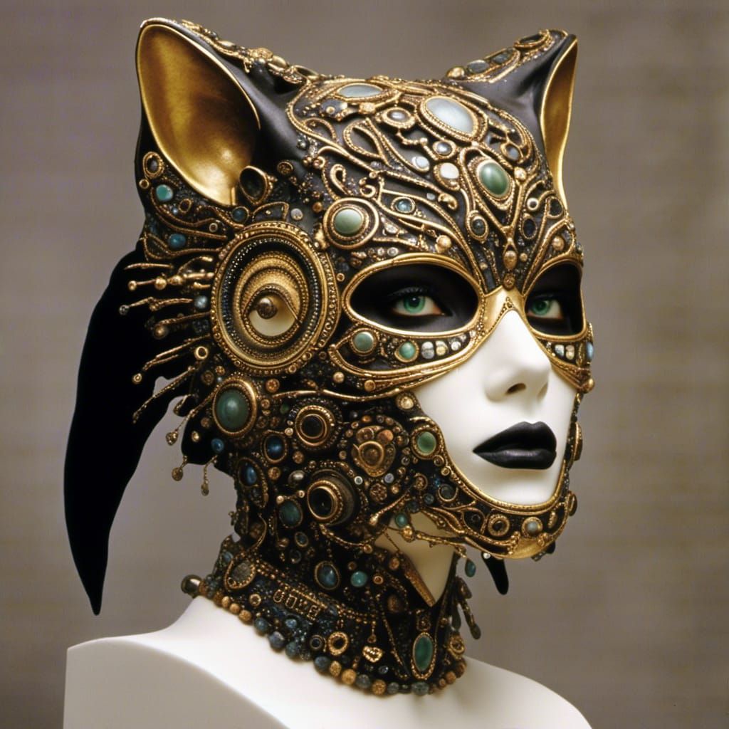Person in Cat Mask with Face Fusion